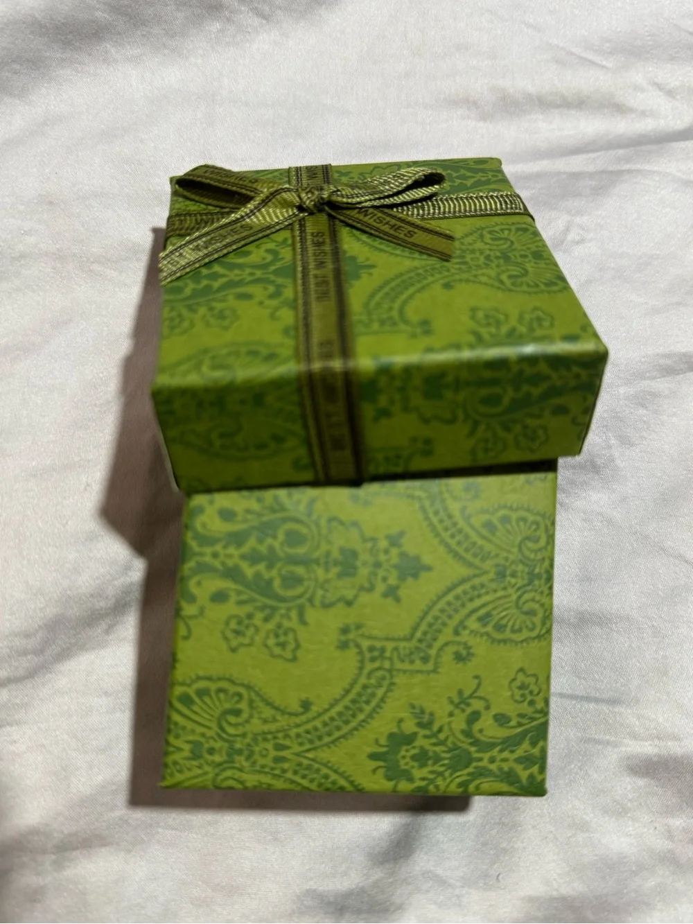 Small Green Decorative Gift Box with Bow